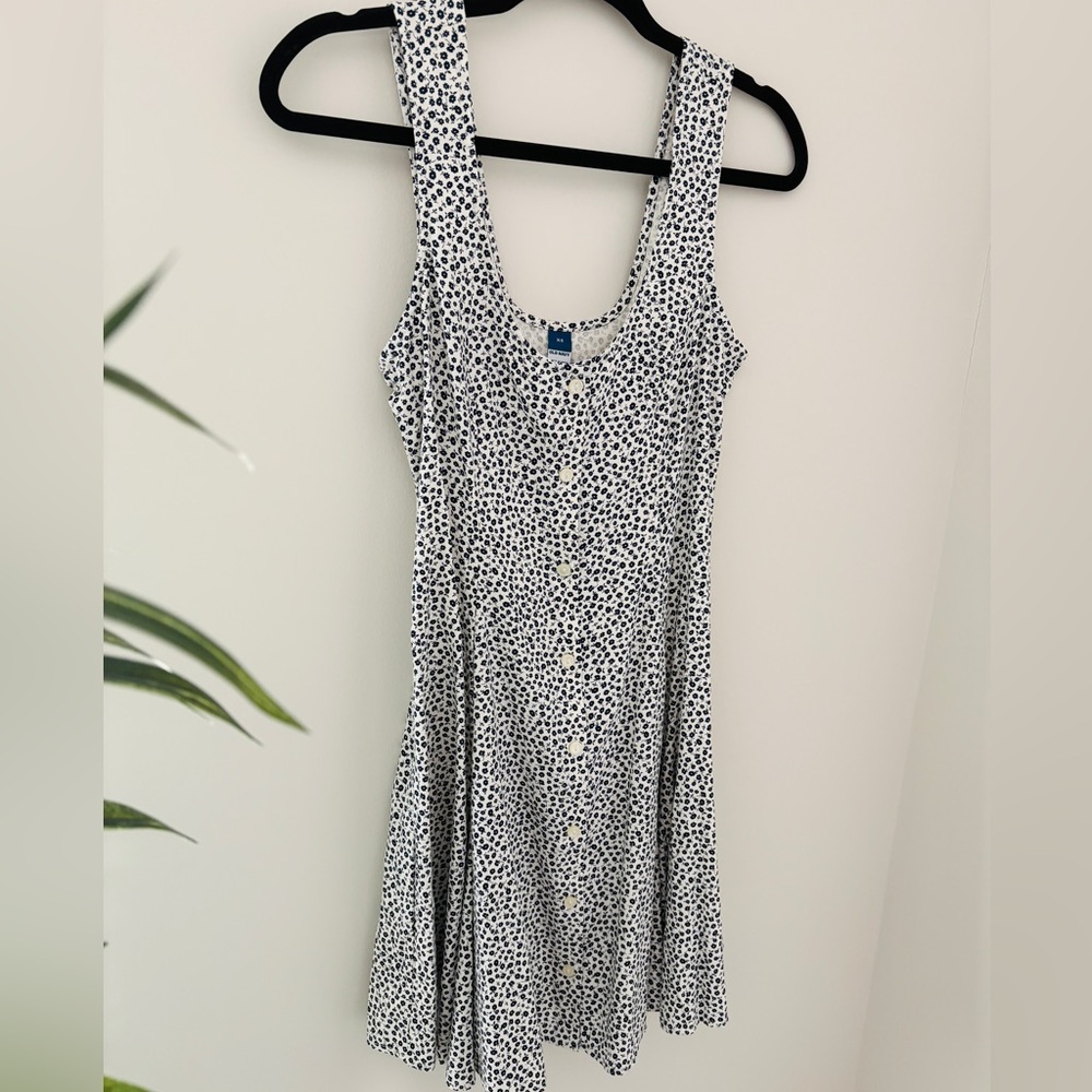 Floral Button Front Sleeveless Mini Dress